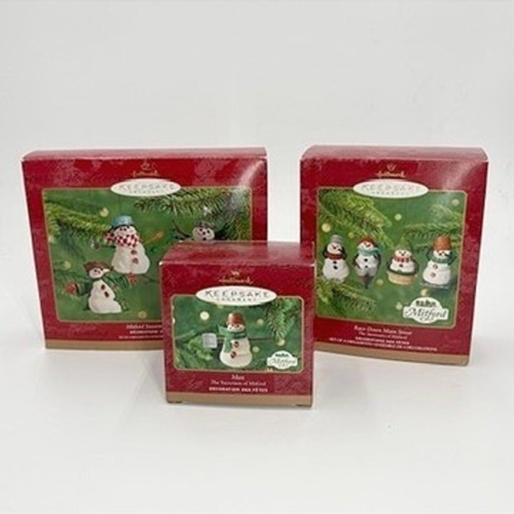Hallmark Snowmen of Mitford Ornament Lot of 3 Jubilee Race Down‎ Main Street Max